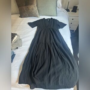 Anthropologie - Kallie Flowy Maxi Dress - Black Linen (XS)